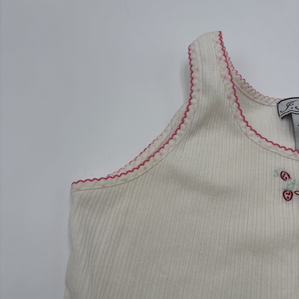 J Appel Classics Tank Top Sleeveless Womens Size Medium Strawberry's Floral Embr - Picture 5 of 15